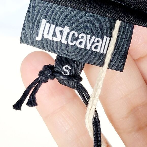 Just Cavalli Black Square Neck Bodycon Dress Animal Print Neckline Size S NWT - Picture 10 of 14